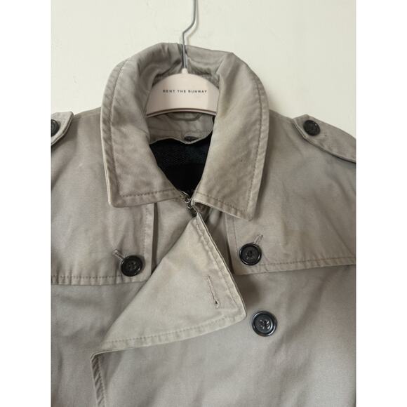 BANANA REPUBLIC Double-Breasted Belted Lined Trench Coat Sze S Khaki Classic EUC - Picture 3 of 15